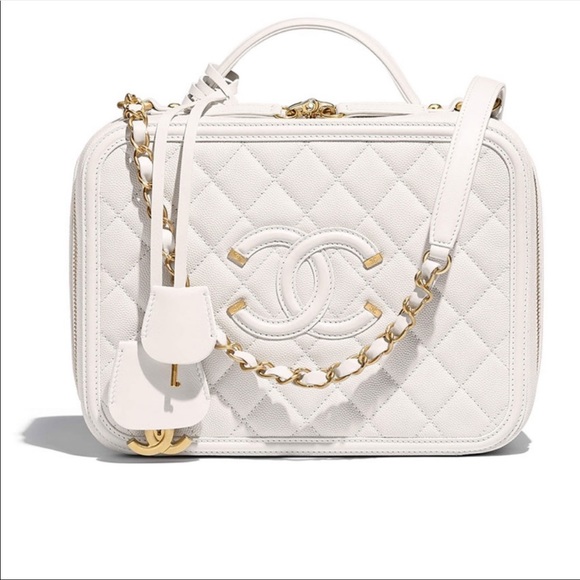 SOLD‼️ Chanel Filigree Case Large White with gold - Picture 8 of 8